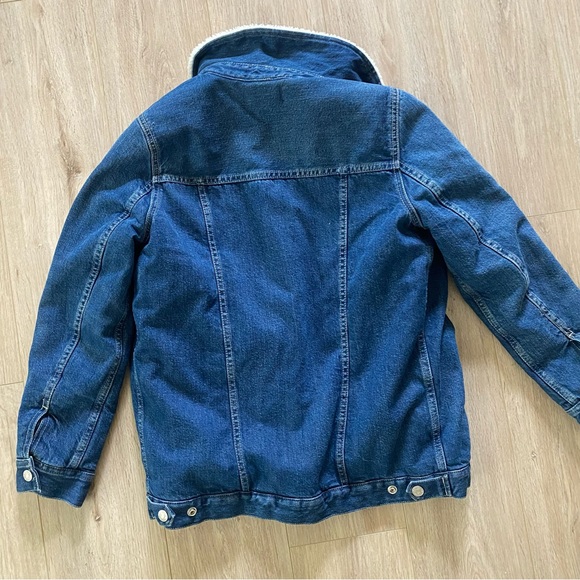 Madewell thick denim Sherpa jacket with puffer lined sleeves - Picture 7 of 7